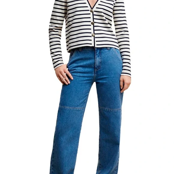 Mango Navy and Cream Striped Cardigan - Picture 4 of 4